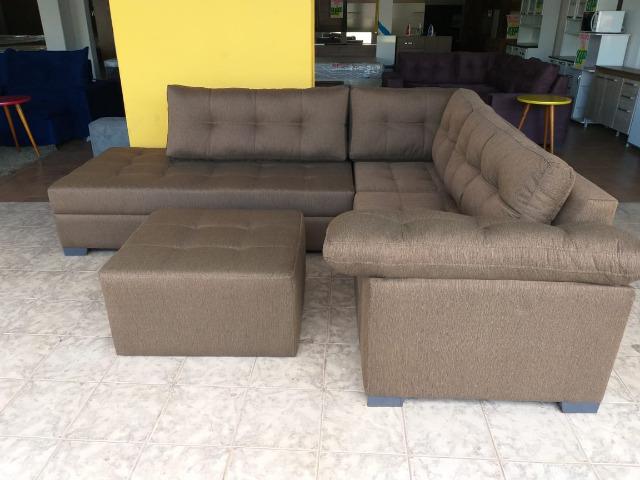 Sofá de canto para quem procura qualidade.e ganhe puff de brinde 1699 a vista - Foto 2