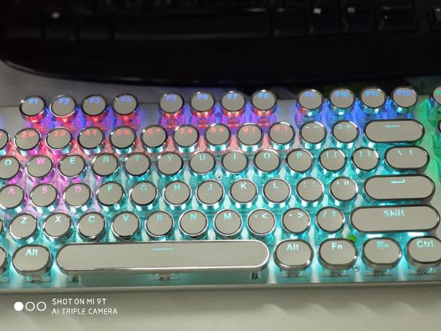 Teclado Mecânico para Jogos F2088 rgb led backlit 104 Chaves - Foto 5