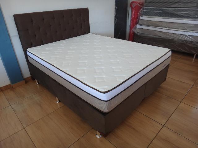 Cama Box Queen Ilheus Molas Ensacadas Individualmente - Com Cabeceira Estofada - Foto 2