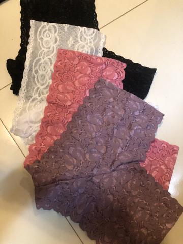 Kit 4 peças calcinha short de renda
