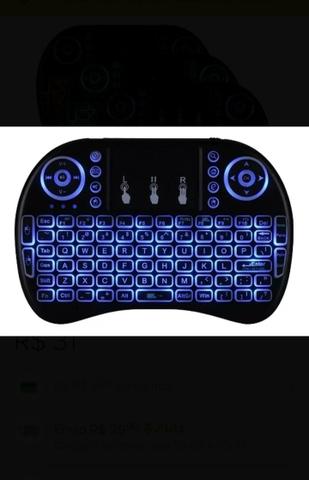 Mini teclado com led pra TV box pra PC notebook - Foto 3