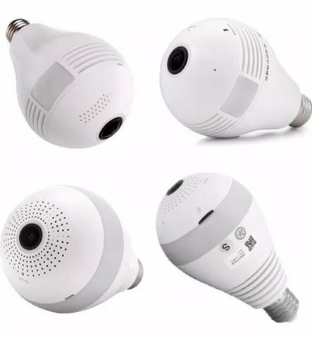 Lâmpada Câmera Espiã 360° WIFI - Aceita cartão de mémoria ate 32GB - Foto 3