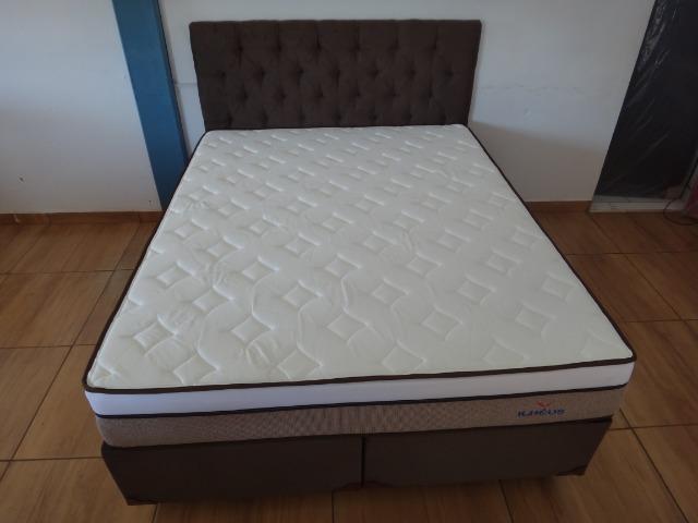 Cama Box Queen Ilheus Molas Ensacadas Individualmente - Com Cabeceira Estofada