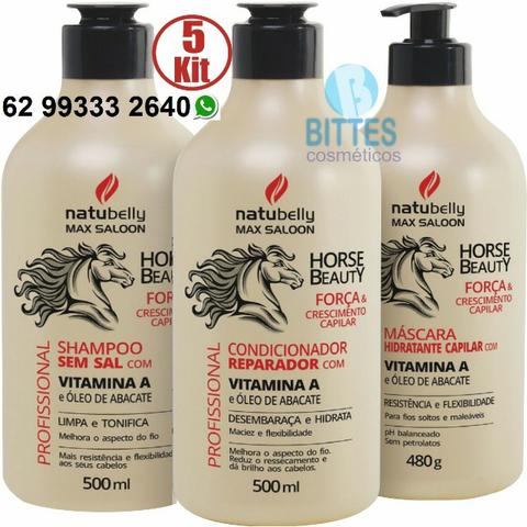 Kit Capilar Força e Crescimento Capilar 5 Unidades Horse Beauty Natubelly Cosméticos
