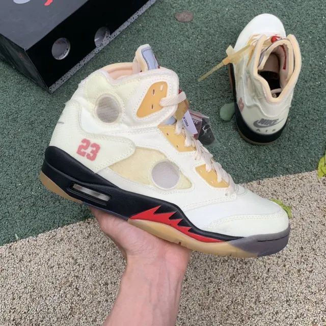 Air Jordan 5 x Off-White 'Sail'
