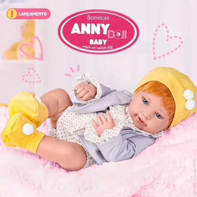 Boneca Anny Doll Baby Reborn Menina - 2441 - Cotiplás - Real Brinquedos