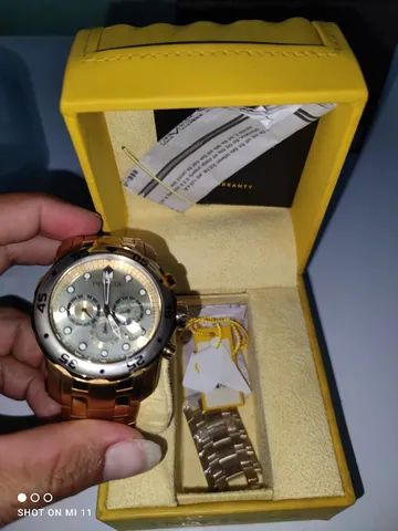 Relógio Invicta Pro Diver 0074 Banhado a ouro 18k - Foto 5