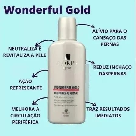 Oleo Para As Pernas Wonderful Gold Corps Lígnea 150ml - Foto 3