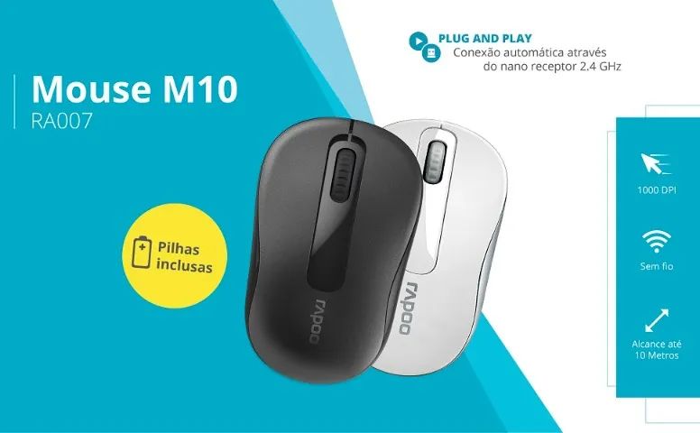 Mouse sem Fio Rapoo M10 Branco ou Preto 2.4Ghz - Foto 4