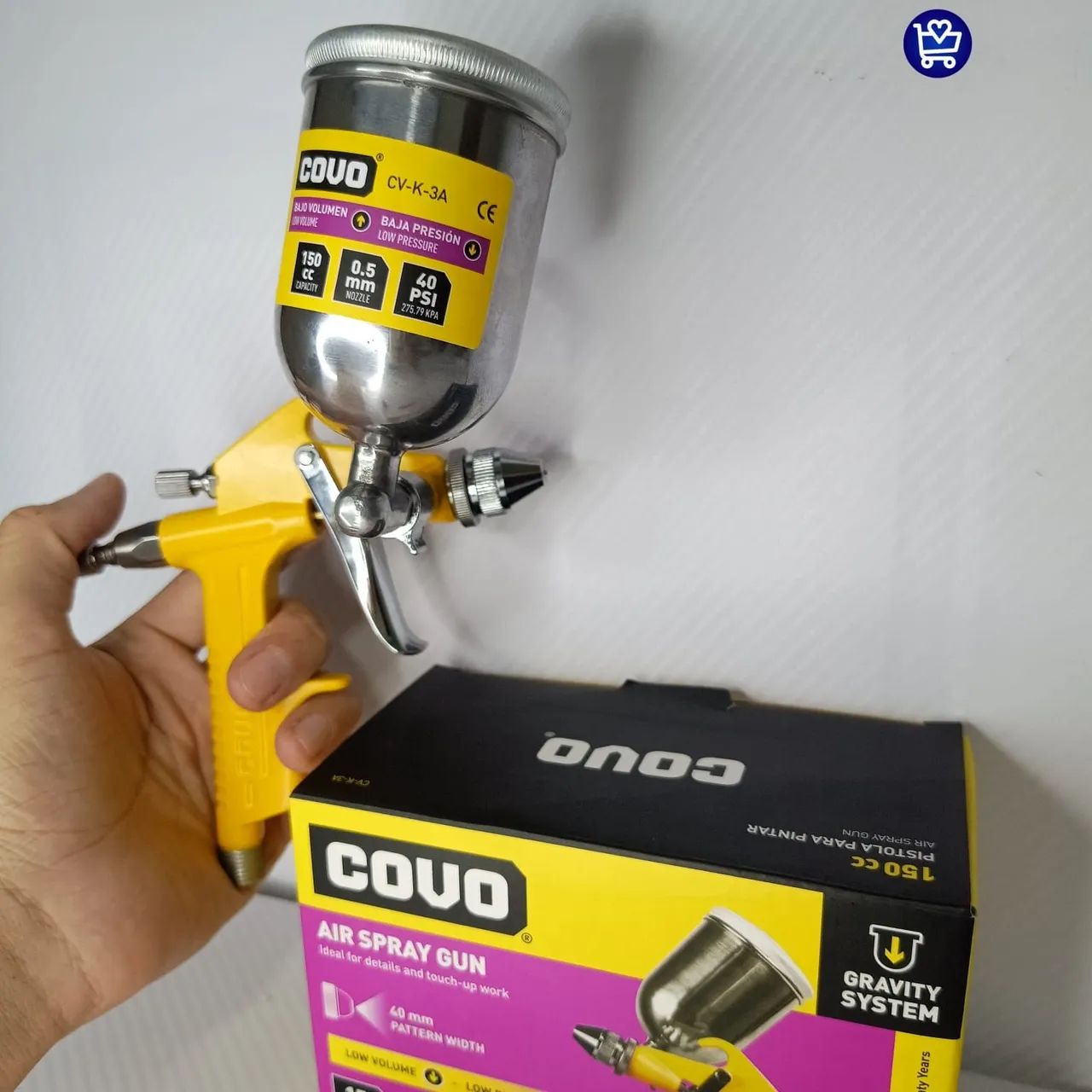 Pistola de Pintura Air Spray Gun Covo CV-K-3A - Gravity System - Foto 3