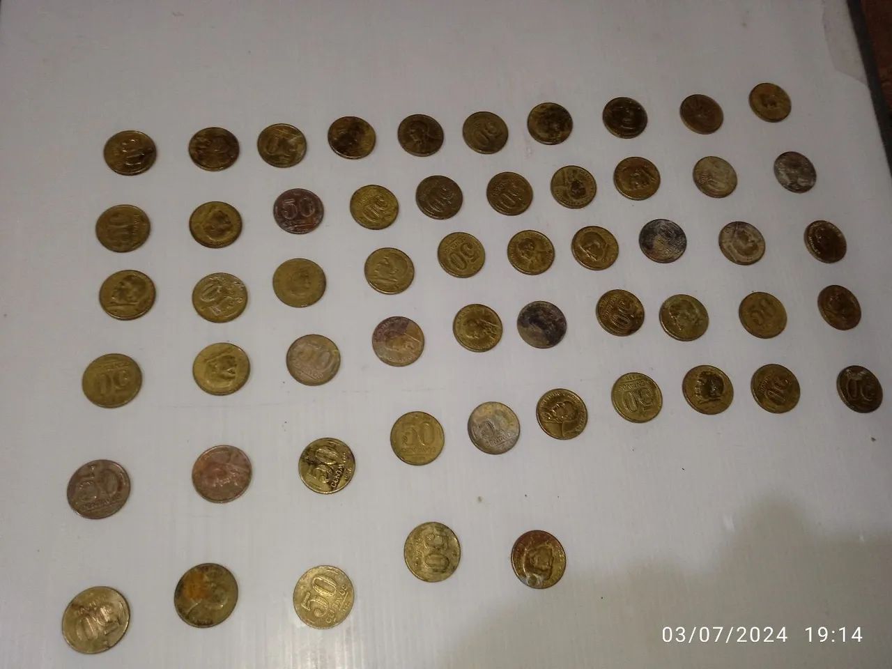 Moedas nacionais de 0,50 centavos décadas de 40 e 50 kit com 55 peças  - Foto 5