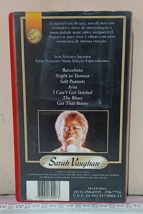 VHS - Um Espetáculo De Voz e Ritmo - Sarah Vaughan - Foto 5