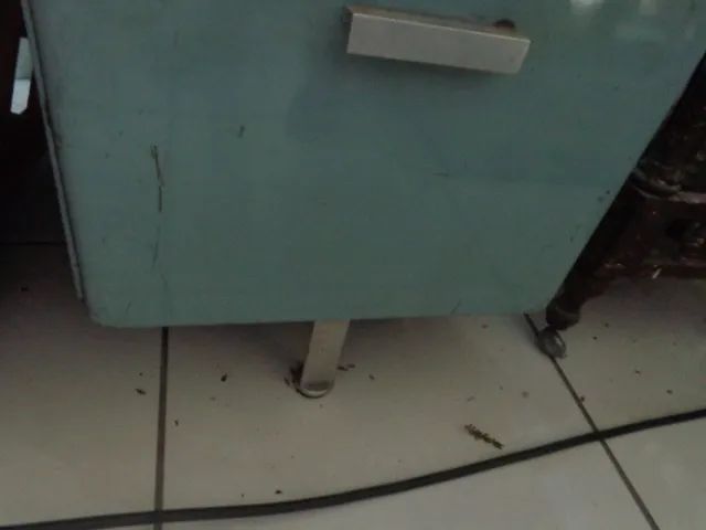 escrivaninha antiga de ferro e aluminio retro vintage grande - Foto 5