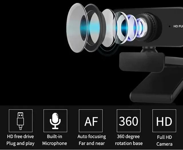 Webcam HD com microfone embutido e tripé, USB 1080p - Foto 5