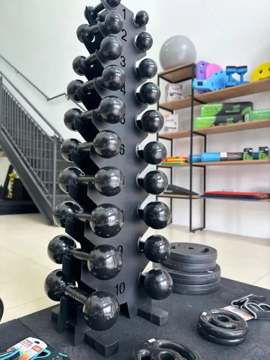 Anilhas Emborrachadas, Barra, Kettlebell e Halteres de Alta Qualidade - Foto 5