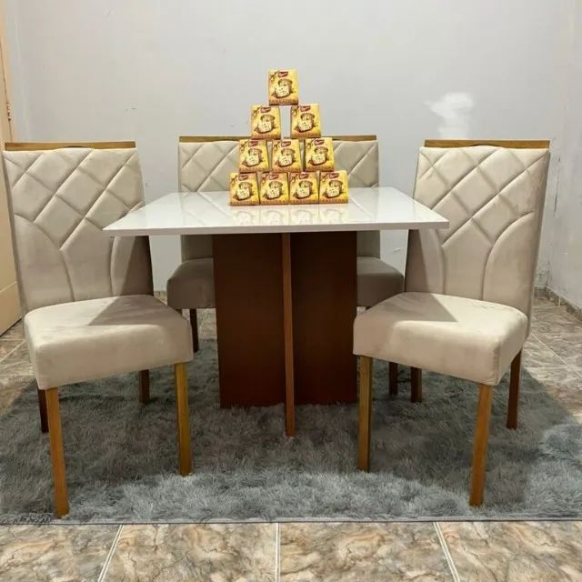 Pague no ato do recebimento, agende já! Mesa 4 Lugares Modelo 0004 Quadrada 