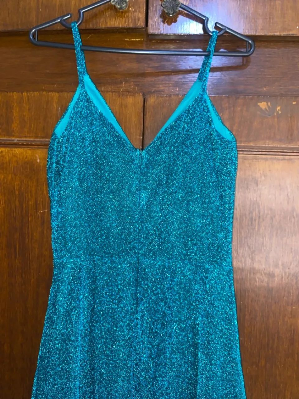 Vestido longo azul com glitter madrinha de casamento  - Foto 3