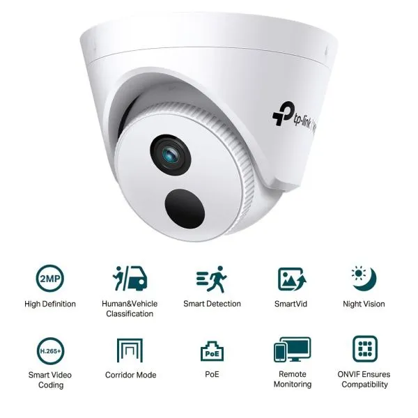 Camera Ip Cftv Poe Dome Interna Turret 2Mp C/ Ir Vigi C420I 2.8Mm