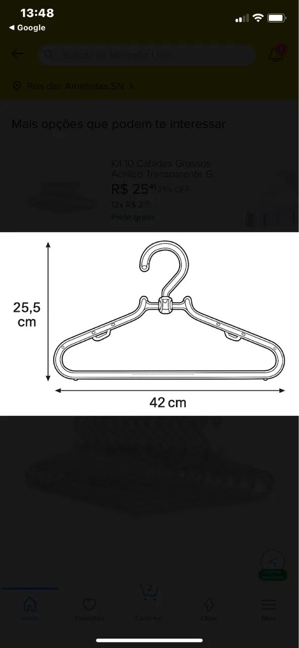 Cabides Acrílico Modelo Boutique Giratório (dúzia) - Foto 2
