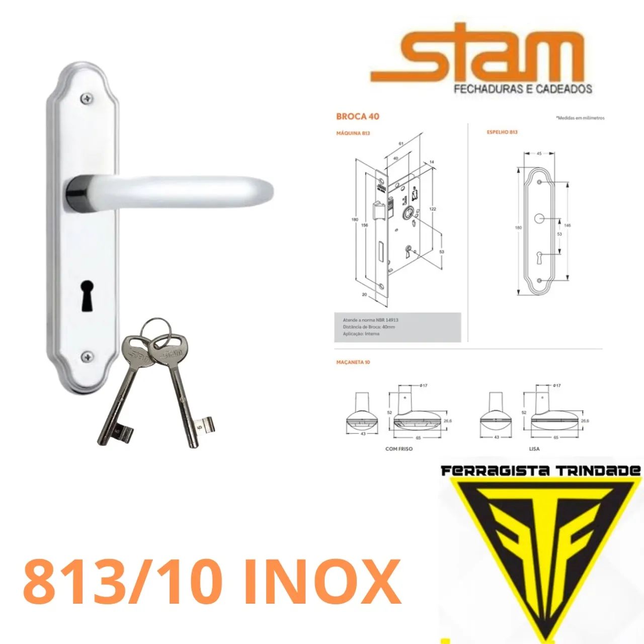 Fechadura 813/10 Inox Stam