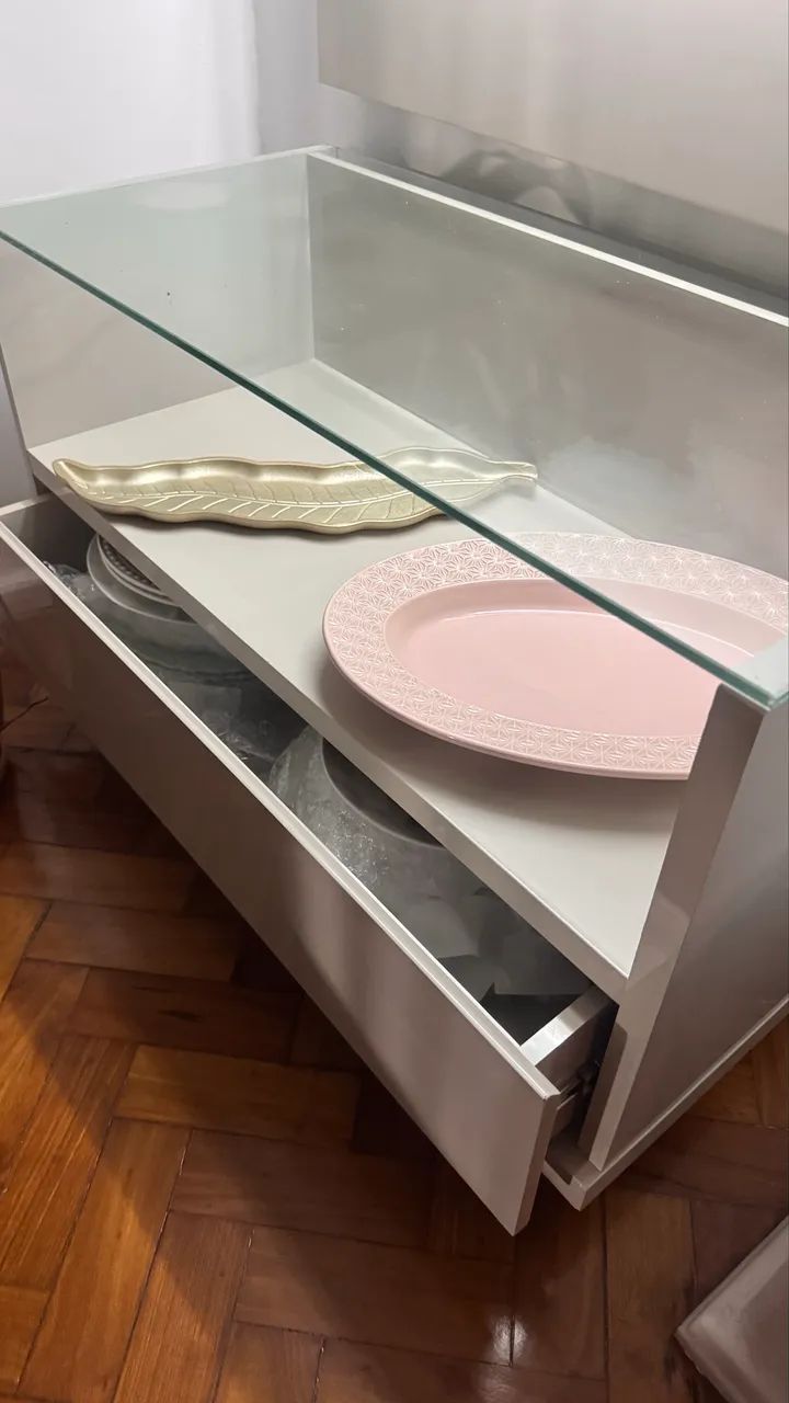 Painel com prateleiras de LED e base em vidro ? design moderno - Foto 5