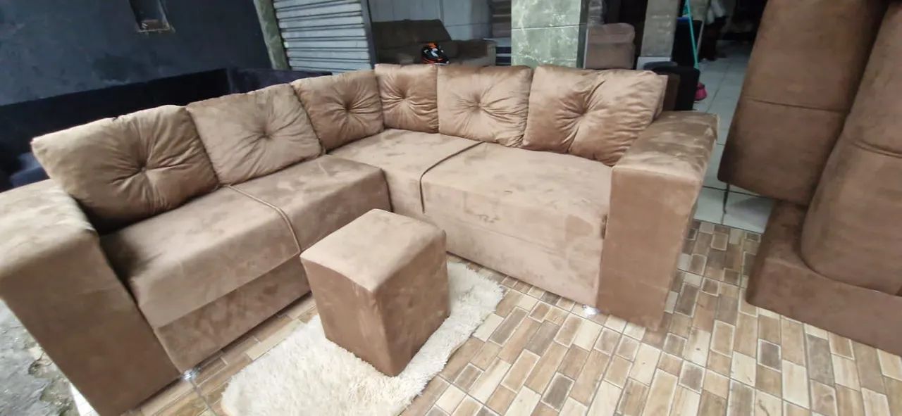 Sofá de canto várias cores com puff - 850$ - Foto 3