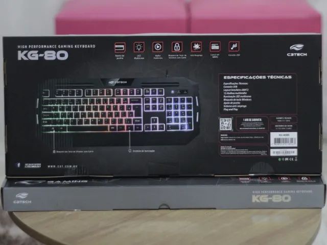 Teclado Gamer RGB com apoio e Anti Ghosting C3Tech KG-80BK - Foto 2