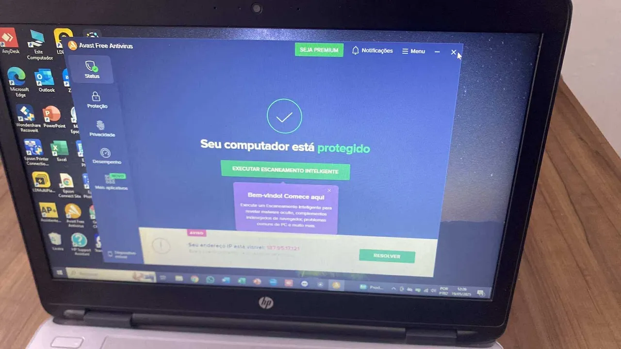 Notebook HP em perfeito estado - Avast instalado