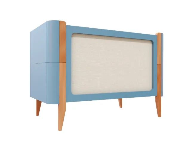 Berço Evolutivo Bo 3 em 1 Azul - Palha