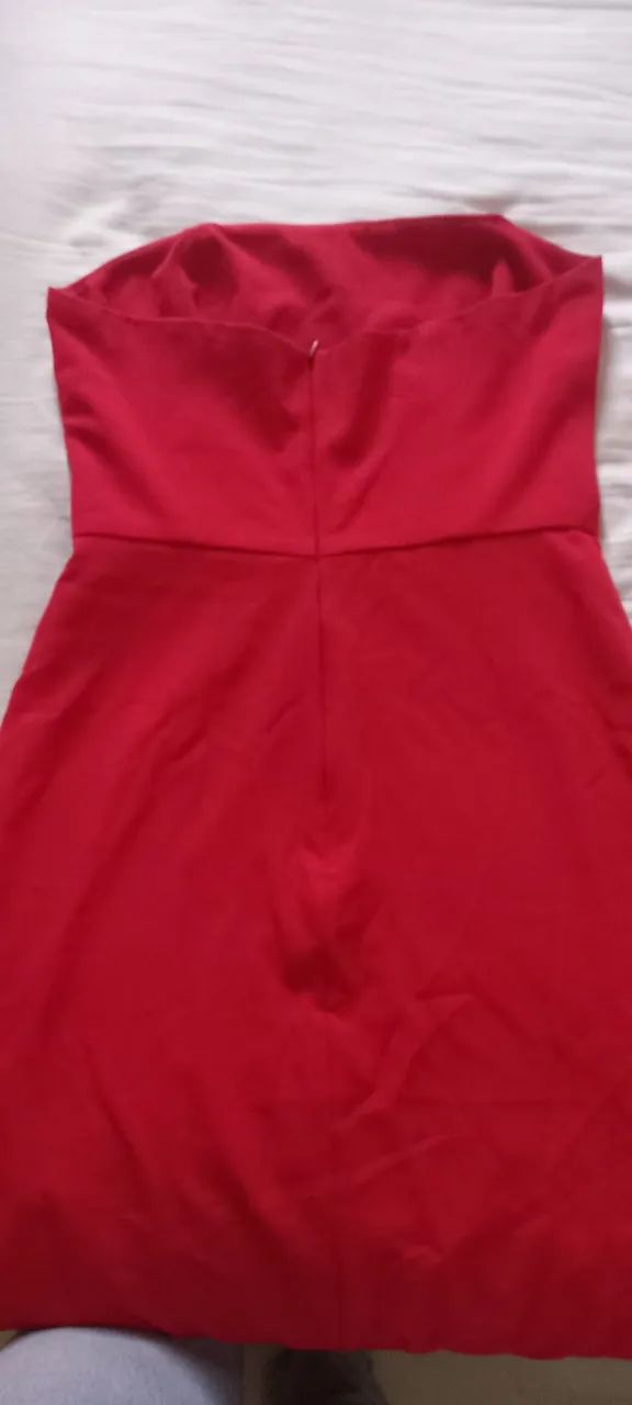 Vestido vermelho midi tomara que caia vermelho - Foto 2