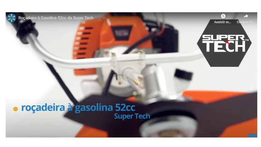 Roçadeira à Gasolina 52cc da Super Tech - Usada
