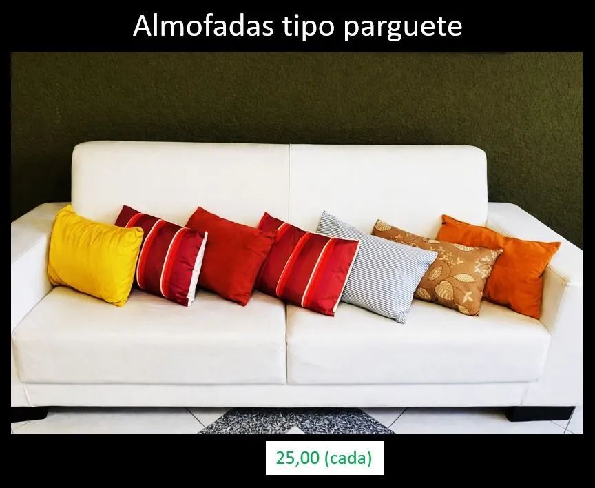 Almofadas tipo baguete 