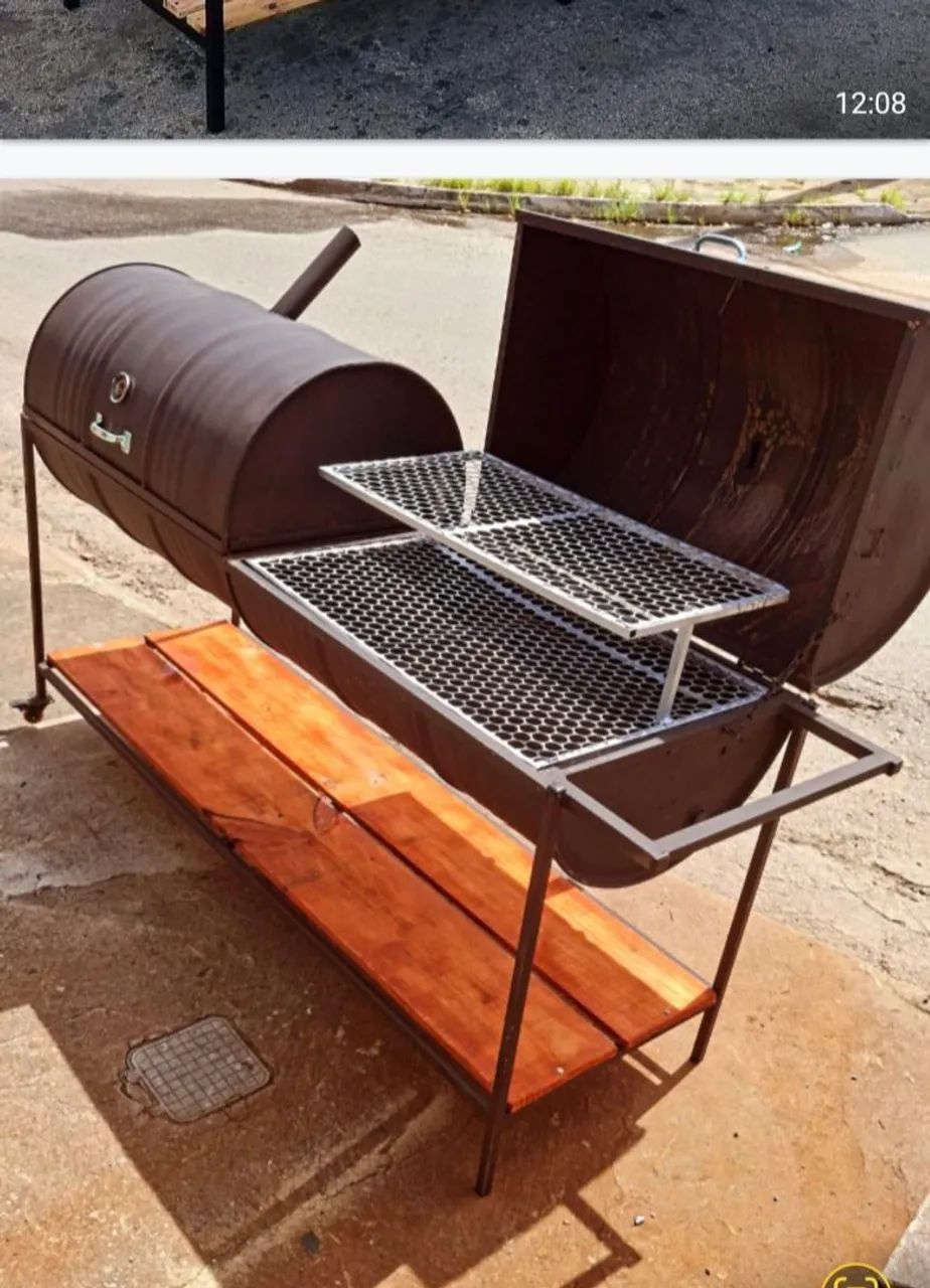 Churrasqueira a bafo dupla . Tambor especial reforçado 