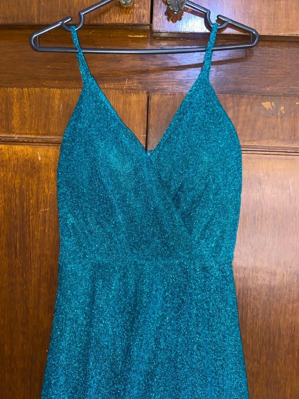 Vestido longo azul com glitter madrinha de casamento  - Foto 2