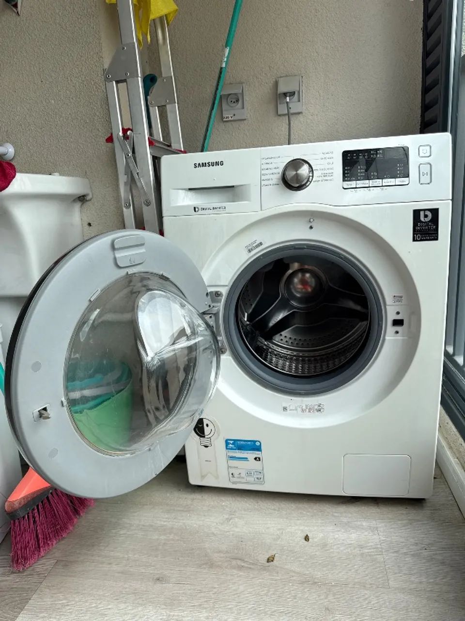 Maquina de Lavar Lava e Seca Digital Inverter Samsung Ecobubble WD10M Branca 10.1k - Foto 2