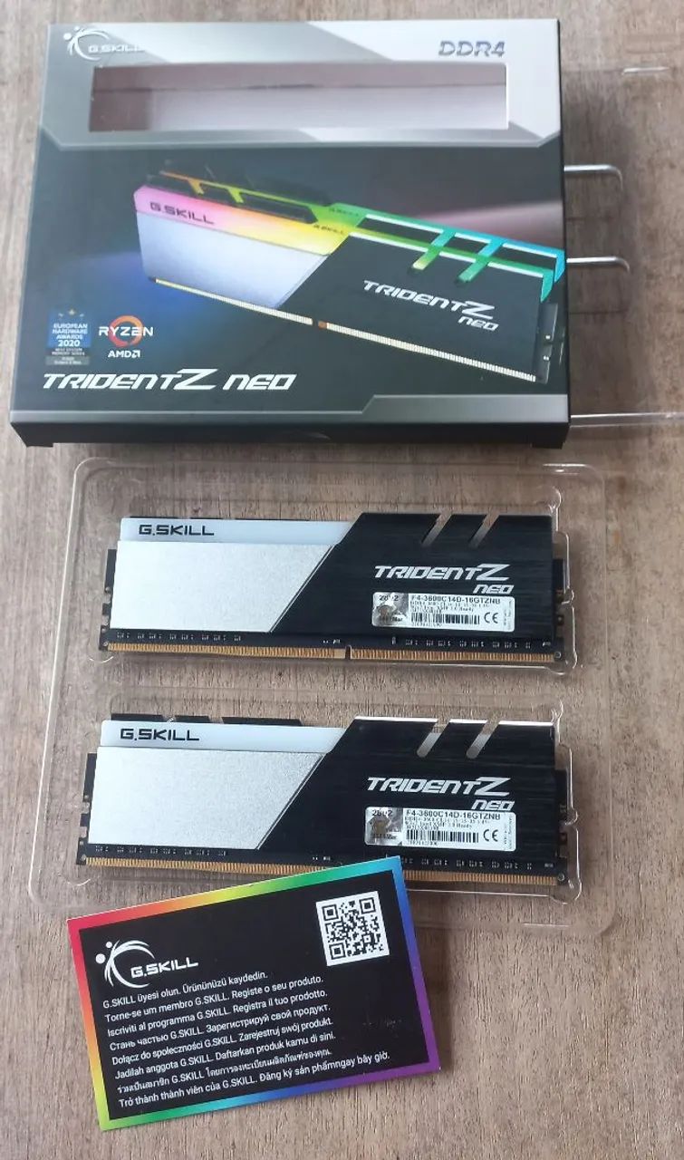 RAM CL 14, 3600mhz G.Skill Trident Z Neo (2x8GB) DDR4 - Memória