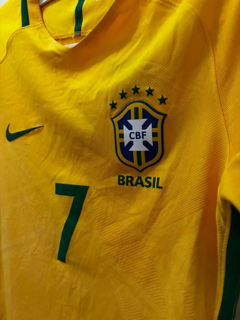 Camisa Brasil 2016 Modelo Jogador Na etiqueta Etiqueta de Lavagem Carimbada - Foto 3