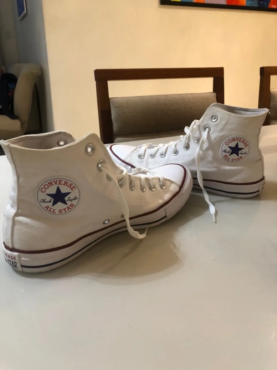 Converse Chuck Taylor All Star Cano Alto Branco Original