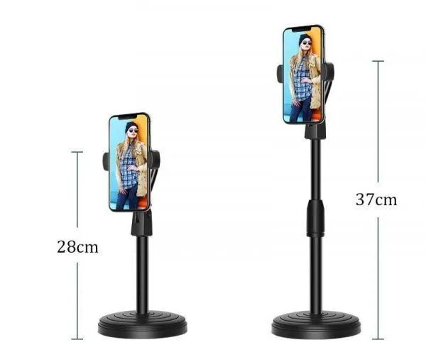 Suporte celular Mesa até 6.7 polegadas Streaming Video Fotos Base Sólida Haste Regulavel - Foto 2