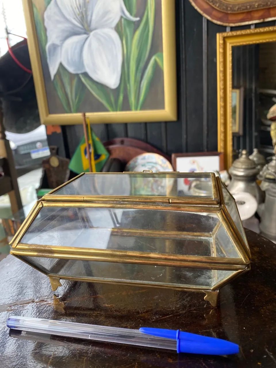 Porta-jóia em bronze e vidro.  - Foto 4