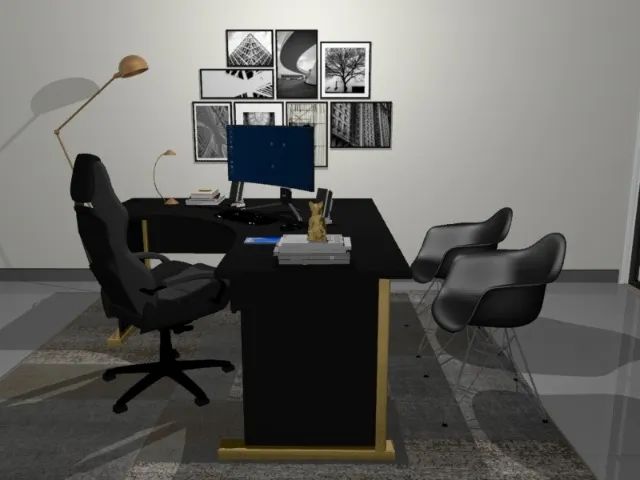 Mesa Executiva Delluxe Gold Alto Padrão. Em L : L200cm x P160cm x A74cm. - Foto 2