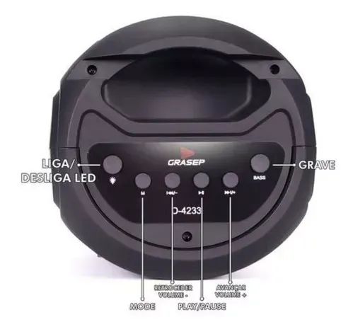 Caixa de Som Bluetooth Grasep D-4233 20W RMS - WZetta - Foto 5