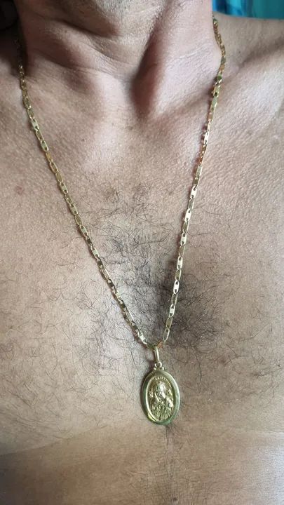 Cordão de Ouro com Medalha 18k 66cm