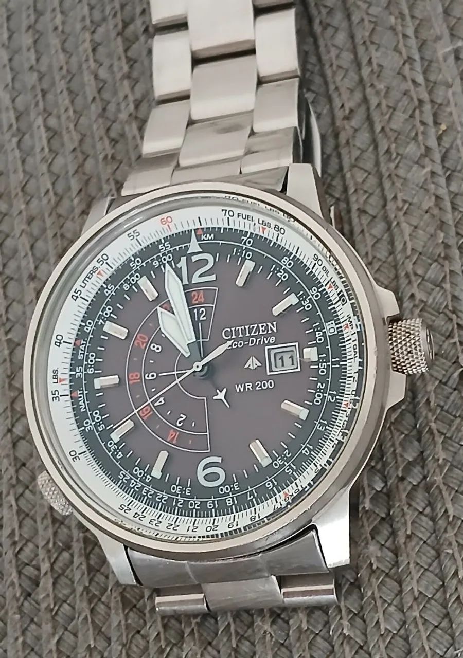 Belíssimo Relógio Citizen Eco-Drive aviador WR200 antigo de coleção impecável  - Foto 4