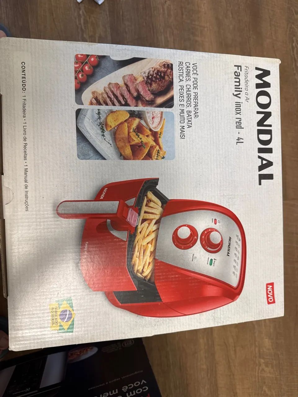 Fritadeira a Ar Mondial Family Inox Red 4L