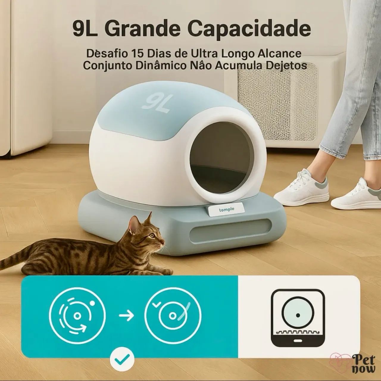 Caixa de Areia Automática para Gatos - NEWPET  - Foto 6