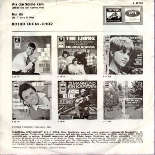 Disco de 1966 (importado) do grupo Botho Lucas-Chor - Foto 2