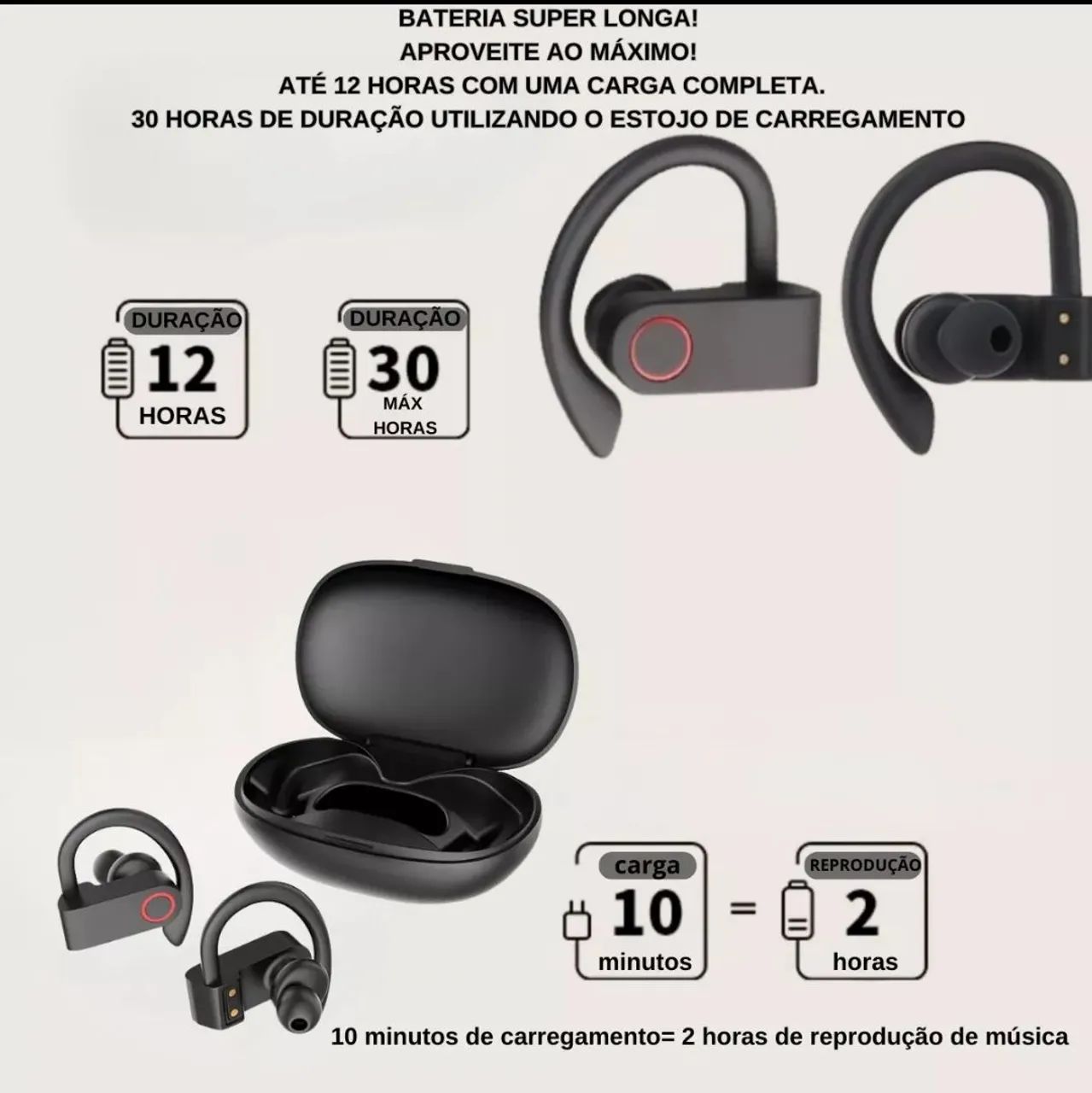 Fone de ouvido bluetooth Altomex com gancho academia motoqueiro