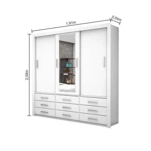 Guarda Roupa c/ Espelho 3 Portas 9 Gavetas Novo varios modelos - Foto 3