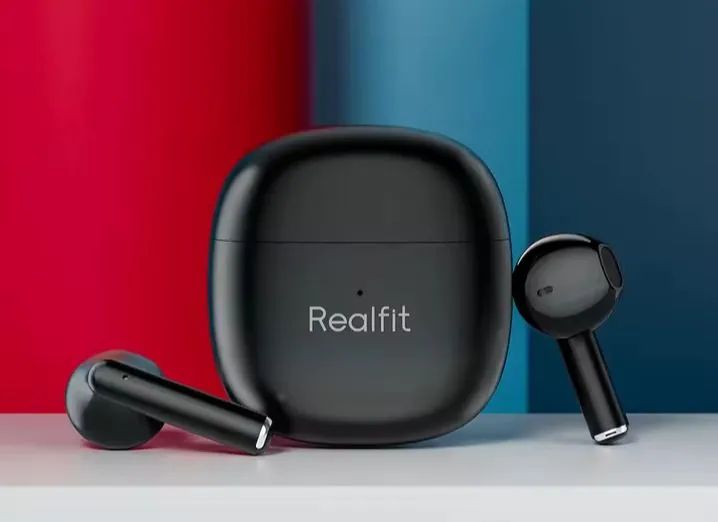 Fone Realfit F1 cores, preto, branco Bluetooth 5.3 sem fio - Foto 2